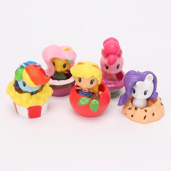12pcs 4-5cm Mano Mažai Pony Žaislai Mini Ponis Lėlės Draugystė, Magic Rainbow Dash Twilight Sparkle 
