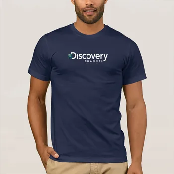 Naujas Mados marškinėliai Madinga Cool Top Vyrų Naujas Discovery Kanalo Logotipas vyriški Juodi Marškinėliai Medvilnės Nemokamas Pristatymas Marškinėliai