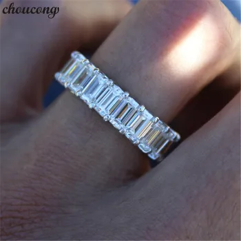 Choucong Rankų darbo žiedas 925 sterlingas Sidabro Princesė iškirpti AAAAA Cirkonis Dalyvavimas Vestuvių Juostoje Žiedai, Moterų, vyrų Papuošalai