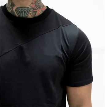 Atsitiktinis Vyrų raumenų marškinėliai kultūrizmo fitneso vyrų šukuotinės medvilnės apatiniai marškinėliai Akių Trumpas Rankovės marškinėliai