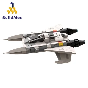 BuildMoc star Filmų Serijos SpaceTitanium transporto priemonės Buck Rogers 2.0 SS-49322 2.0 Statybos Blokus 
