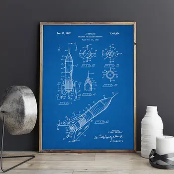 Kosminis Laivas patentų,Išorinis Erdvėlaivis meno kūrinius,Patalpos sienos menas , plakatai, kambario puošimas, spausdinti,blueprint, dovanų idėjos,sienų Papuošimai