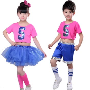 Vaikų Džiazo Šokis lotynų Šokių Kostiumai Mergaičių Tutu Cheerleade China Princess Šiuolaikinio Šokio Kostiumas