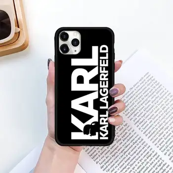 Lagerfeld prabangos prekės ženklo dizaineris KARLS Telefono dėklas skirtas iPhone 11 12 Pro XS MAX 8 7 Plus X XR Samsung Note 9 10 S20 A51 Plus Ultra