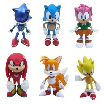 6pcs/set 5-6cm Super Sonic Veiksmų Žaislas Ežys Gyvūnus Duomenys Vaikams Dovanų