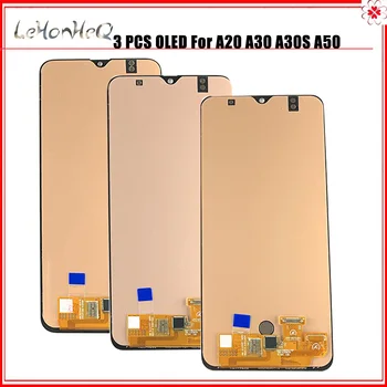 Daug LCD 3 Gabalas OLED samsung Galaxy A20 A30 A50 A205 A305 A505 LCD Ekranas Jutiklinis Ekranas skaitmeninis keitiklis samsung A30S A307 LCD