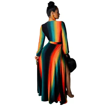 Moteriški Giliai V-Kaklo, Ilgomis Rankovėmis Aukštos Ritininės Bodycon Vakare Šalis Suknelė Maxi Suknelė 2019 Žiemos Dress