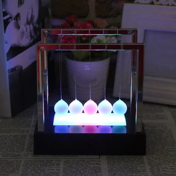 LED Newton Švytuoklės Kamuolius Lopšys Plieno Balanso Kamuolys Fizikos Mokslo Švytuoklės Stalas Žaislas Ornamentu Biuro Apdailos Žaislas
