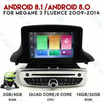 Naujas Android 9.0 automobilio radijo Car CD Player Renault Megane 3 Fluence 2009-automobilių GPS navigacijos headunit magnetofonas 4G+32G