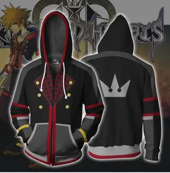 2018 Naujas Vyras moteris Kingdom Hearts III Sora Cosplay 3D hoodies rudens žiemos Palaidinukė 3d spausdinimo striukė kailis Anime 3D hoodies