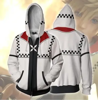2018 Naujas Vyras moteris Kingdom Hearts III Sora Cosplay 3D hoodies rudens žiemos Palaidinukė 3d spausdinimo striukė kailis Anime 3D hoodies