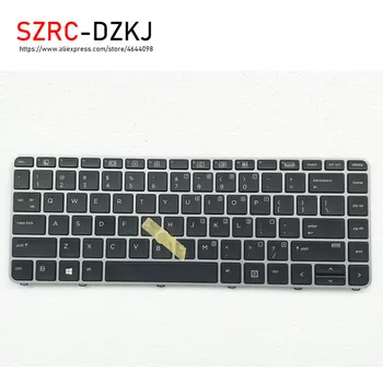 SZRCDZKJ Nauja klaviatūra Originalus HP 840 G3 745 G3 Jungtinės amerikos valstijos JAV Juodos spalvos su Sidabro spalvos rėmas klaviatūros 819876-001 836307-001