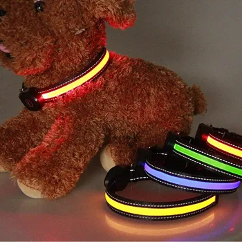 USB Įkrovimo LED Šunų Antkaklis Anti-Lost/Išvengti Automobilio Avarijos Antkakliai Šunims Šuniukai, Šunų Šviečiančius Antkaklius Veda LED Naminių Reikmenys