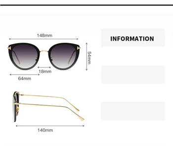 VWKTUUN Naujas Cat Eye Moteriški Akiniai nuo saulės Taškus Cateye Taškų, Saulės akiniai Moterų Negabaritinių Aukso Veidrodis UV400 Akiniai Oculos