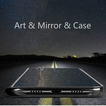 Auroras Samsung Galaxy M30S Atveju Turėtojas Stovėti Flip Cover For Samsung Galaxy A51 A71 Veidrodis Peržiūrėti Funda