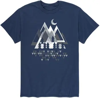 Kalnų Geometrinių - vyriški trumpomis Rankovėmis Grafinis T-Shirt naujokų Vasaros Kietas Mens Tee 