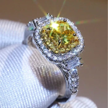 Spalvingas 925 Sterling Silver crystal vestuvinis žiedas letena dizaino prabangūs ponios žiedas elegantiškas moterų vestuvių cirkonis moteris žiedas