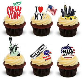 NY niujorke Valgomieji popieriaus Pre-Cut Plokštelių Cupcake Rėžtuvės,Animacinių filmų Torto idėja, apdailos keksiukų dekoravimo įrankiai