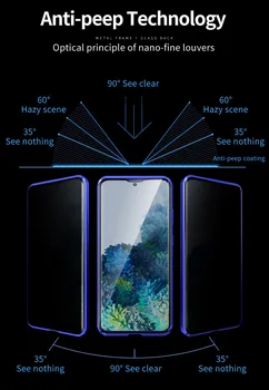 Naujas Privatumo Magnetinio Atveju, Samsung Galaxy S20 Ultra 10 Pastaba Plus A41 A51 A71 A81 A91 A21S A70 A50S A30 Grūdinto Stiklo Dangtis