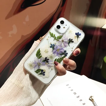 Skaidrios Nekilnojamojo Džiovintos Gėlės Telefono dėklas Samsung Galaxy S10 S20 S8 S9 Plus 10 Pastaba Pro 