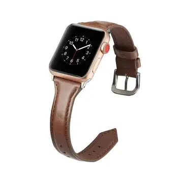 Naujausias Odos dirželis Apple Watch Band Serijos 5/4/3/2/1 už IWatch Dirželis 42mm 38mm 40mm 44mm Sporto Apyrankę Pakeitimo