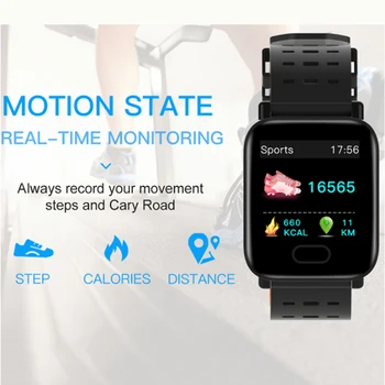 KARŠTO A6 Smart Juosta intelektinių Širdies ritmo Monitorius Fitness Tracker Smart Apyrankė atsparus Vandeniui Apyrankės Žiūrėti
