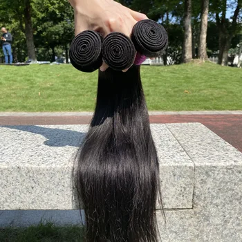 Paruks Brazilijos Tiesiai Plaukų Pynimas Ryšulių Ilgai Natūralios Spalvos Žmogaus Plaukų Pluoštas Raw Mergelės Remy Plaukų Priauginimas Didmeninės
