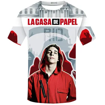 Nairobyje pinigų heist namus iš popieriaus 3D spausdinimo T marškinėliai La Casa De Papel vyrų t marškinėliai Vyrams Juokinga atsitiktinis palaidų vasaros streetwear