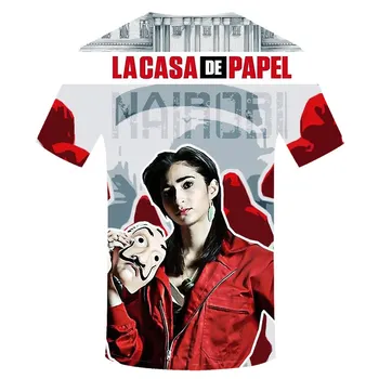 Nairobyje pinigų heist namus iš popieriaus 3D spausdinimo T marškinėliai La Casa De Papel vyrų t marškinėliai Vyrams Juokinga atsitiktinis palaidų vasaros streetwear