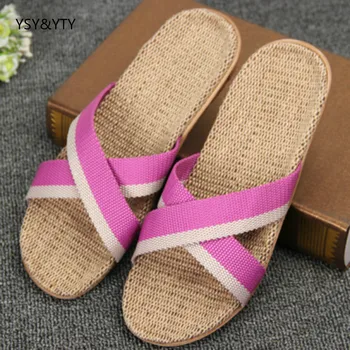 2020 m. Pavasario ir vasaros namuose, linų šlepetės moterų sandalai, šlepetės sunkiųjų dugnu neslidžia grindų namų patalpų batai batai moteris
