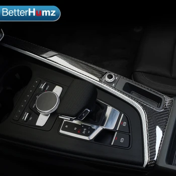 BetterHumz automobilio interjero aksesuarų Anglies Pluošto Pavaros Valdymo Juostos Padengti Lipdukai automobilio Audi A4 A5 2017 2018 automobilių stilius
