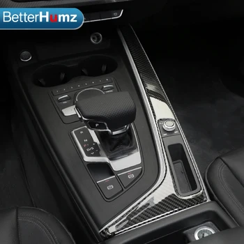 BetterHumz automobilio interjero aksesuarų Anglies Pluošto Pavaros Valdymo Juostos Padengti Lipdukai automobilio Audi A4 A5 2017 2018 automobilių stilius