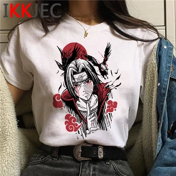 Naruto Sasuke vasaros top drabužius femme derliaus harajuku estetinės grafinis tees moterų top trišakiai plius dydis harajuku kawaii