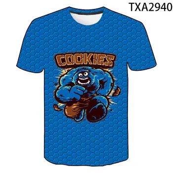 Nauja Vasaros Cookie Monster Šalies 3D T Marškinėliai Atsitiktinis Streetwear Berniukas Mergaitė Vaikai Mados Vyrams, Moterims, Vaikams Atspausdintas T-shirt Viršūnes Tee