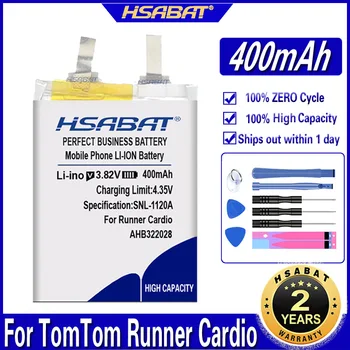 HSABAT AHB322028 400mAh Viršuje Talpos Baterija TomTom Runner Kardio Žiūrėti Baterijas