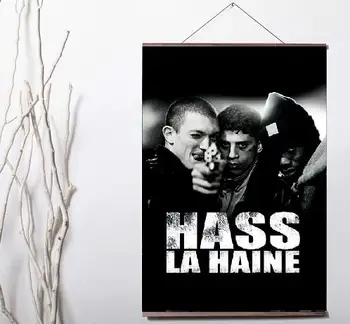La haine Kino Meno Drobė spausdinti plakato apdailos, dažymo, su medžio masyvo kabinti pažymėkite