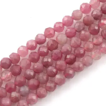 Natūralus Rožinis Turmalinas karoliukai Micro Skirsnis Laisvas perlas Karoliukai Papuošalai Padaryti Apyrankę, Vėrinį 2 3 4 mm Briaunotas Akmens karoliukai