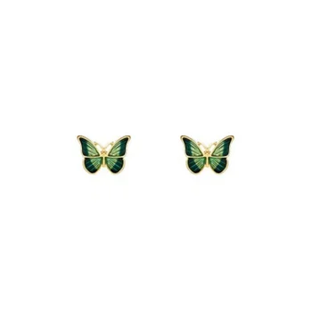 Jefficarnny Derliaus prancūzijos naftos tapybos stilius, švelnus ir protingas mažas drugelis Juvelyrikos adata auskarai