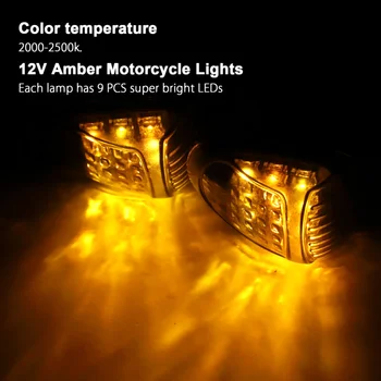 1 Pora Motociklo 12V LED Posūkio Signalai, Šviesos Shift Šviesos Indikatorių Rodiklis 