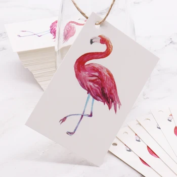 Mados Flamingo Popieriaus Etiketė Žymeklį Dovanų Dėžutė Pakuotės Rankų darbo 