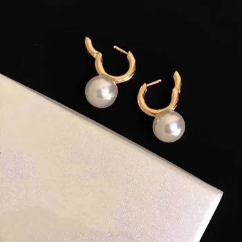 Moterų prabangos prekės S925 sterlingas sidabro mažai fairy pearl aukso auskarai originalus mados paprasta boutique dovanos