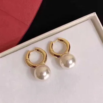 Moterų prabangos prekės S925 sterlingas sidabro mažai fairy pearl aukso auskarai originalus mados paprasta boutique dovanos