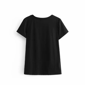 Atsitiktinis angel black pagrindinio Marškinėlius medvilnės o kaklo reguliariai rankovės streetwear tees vasaros viršūnes moterų bloggers dizaineris moterų vestidos