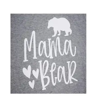 Moteriški Mama Lokys T Shirts Vasaros trumpomis Rankovėmis Atspausdintas Grafikos Tees Motinos Diena