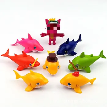 8pcs Kūdikių ryklių Vandens būtybių Vienišų meškėnas modelis Veiksmų Žaislas Duomenys veiksmų skaičius, anime paveikslas Geriausia Gimtadienio Dovanos Vaikams