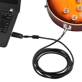 USB Gitara Andio Kabelis USB Vyrų Sąsaja 6.35 mm (1/4inch) Mono Elektrinė Gitara Kabelį, Profesionali Gitara prie PC