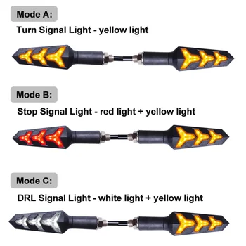 Karcle 2/4Pcs LED Posūkio Signalo Lemputė Motociklo Posūkio Signalai, Pastatytas Relay Indikatorių Motociklo Stop Signalas, Stabdžių Apšvietimas