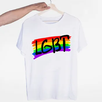 Lgbt Pride Gėjų, Lesbiečių Meilė Vaivorykštė Dizainas Spausdinti marškinėliai moters ir Vyro Vasaros Atsitiktinis Meilė Yra Meilė Tee Marškinėliai, Unisex Drabužiai