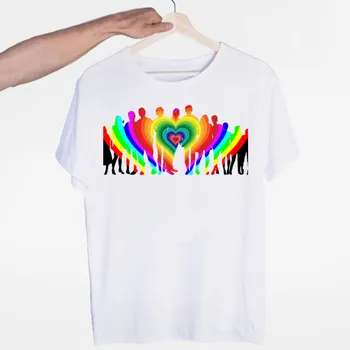 Lgbt Pride Gėjų, Lesbiečių Meilė Vaivorykštė Dizainas Spausdinti marškinėliai moters ir Vyro Vasaros Atsitiktinis Meilė Yra Meilė Tee Marškinėliai, Unisex Drabužiai