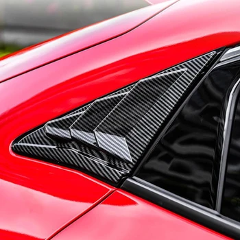 ABS Galinis Ketvirtį Skydelis Lango Pusėje Grotelėse Juodos spalvos Anglies Pluošto Spalva Ventiliacijos Decal Padengti Honda Civic Type R Sedanas 2020 2021